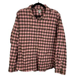 Carhartt Pink Brown Plaid Flannel Button Down Shirt XXL